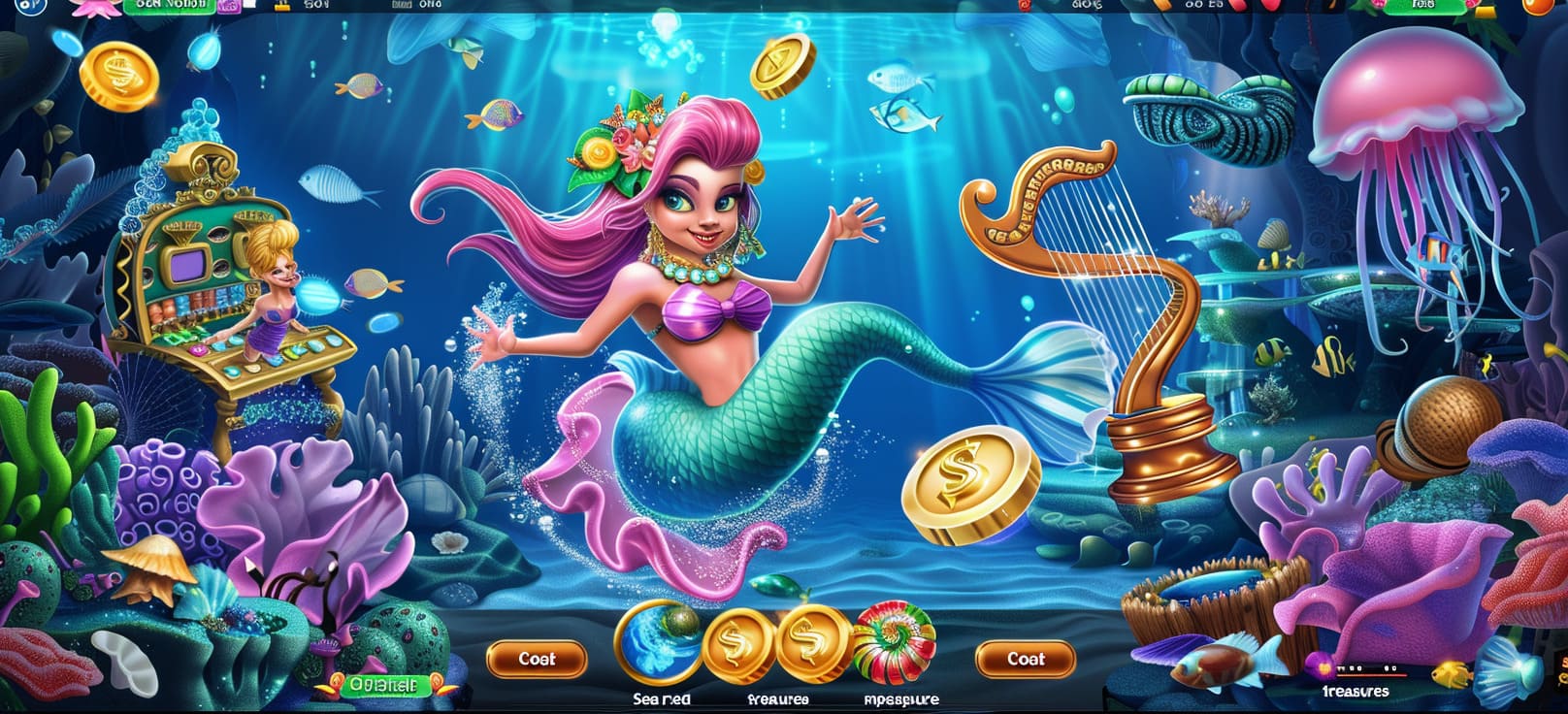 Caça-níqueis de sereia online com tesouros do mar no 2hbet cassino